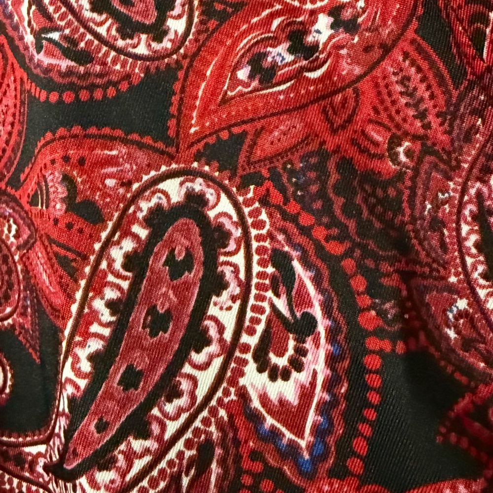 Ellos Paisley Wrap around Dress in Red and Black - Picture 2 of 5